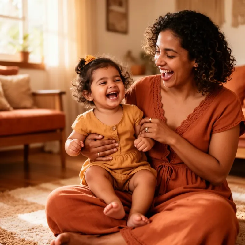 Mãe brincando com a filha
